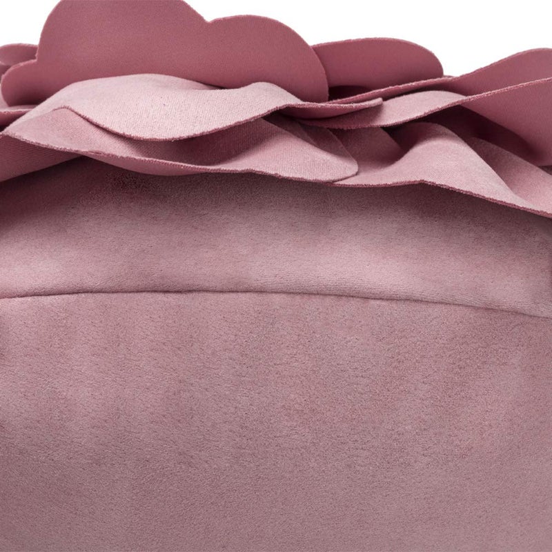JWH Stereo Flower Throw Pillow Cover Decorative Floral Pillow Case Round Cushion Handmade Pillowcase for Home Bed Couch 14 Inch Lavender Pink - Image 4